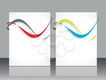 Set ofbanners with colorful smooth futuristic wave layouts. Business backgrounds, presentation or identity.
