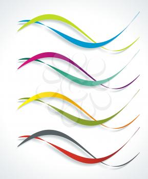 Set of colorful smooth futuristic wave layouts. Business backgrounds, presentation or identity.