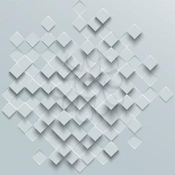 Abstract geometric shape from gray rhombus, vector background.