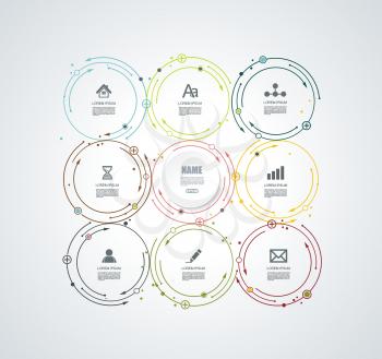 Abstract white paper circle infographics with options template. Can be used for diagram, data,  step options, banner, web design.