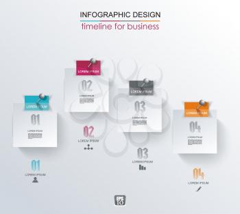 Abstract white paper stickers infographics with options template. Can be used for diagram, data,  step options, banner, web design.