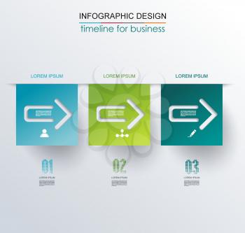 Paper stickers with arrows infographics design with options template. Can be used for diagram, data,  step options, banner, web design.