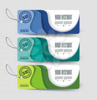 Set of sale labels, paper tags, paper layers design.