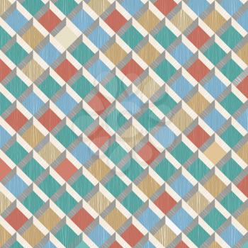 Retro pattern of rhombus shapes. Mosaic banner. Hipster stile pattern. Vintage geometric background.