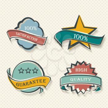 Set of flat labels. Paper promotion tags, vector.