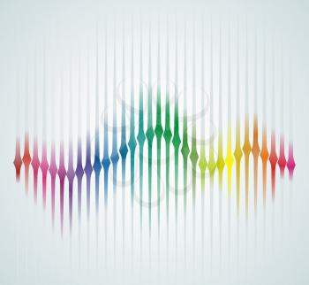 Background with color sound wave from equalizer. Vector illustration.