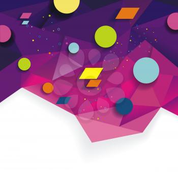 Abstract geometrical background, polygonal design with paper elements. Vector illustration.