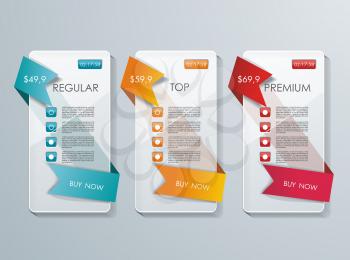 Number Option banners design, can be used for payment plans, online services, pricing table, websites and applications.