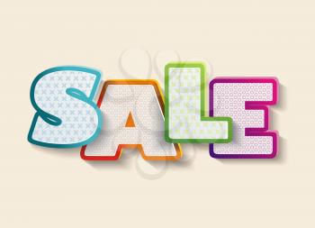 SALE banner, letters design with pattern.