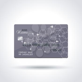Credit card  design. Detailed abstract glossy credit card concept  for business, payment history, shopping malls, web, print.