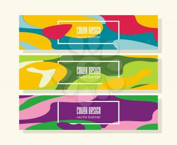 Retro design templates for  banners, flyers and posters with abstract shapes, 80s memphis geometric flat style. 