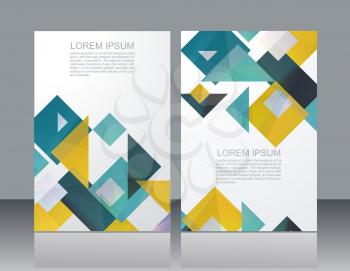 Vector brochure template design with geometric elements.