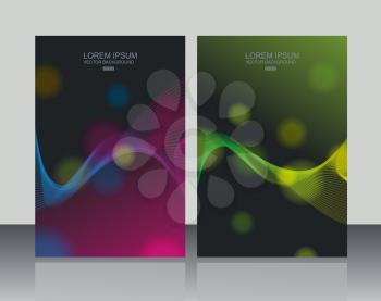 Abstract design templates  banners, flyers brochures or posters with glow effects, vector.