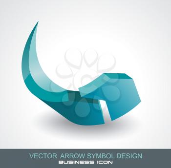 3d business icon pointer arrow,  vector illustration.