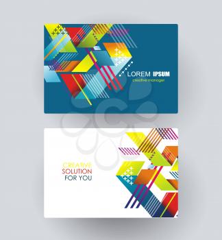 Vector abstract geometric creative business cards.