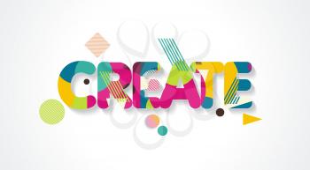 CREATE word  design Concept . Modern vector Illustration with abstract elements