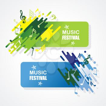 Music Concept, Festival Banner Template, vector.