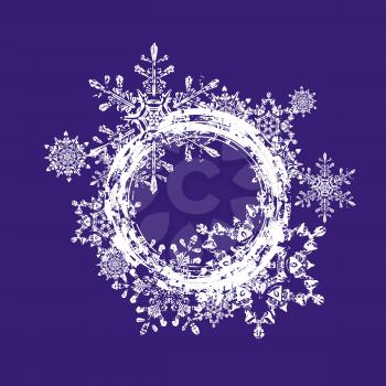 Abstract snow whirlwind. Wind with snowflakes. Decorative element. Vector.