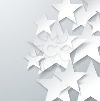 Vector Background with flat paper stars. Abstract geometric composition. 