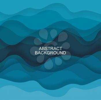Abstract vector background from blue transparent waves.