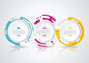 Abstract  circle infographics with options template. Can be used for diagram, data,  step options, banner, web design.