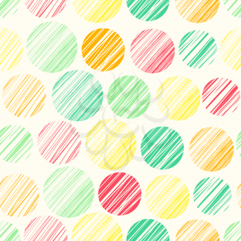 Seamless pattern with abstract polka dot ornament