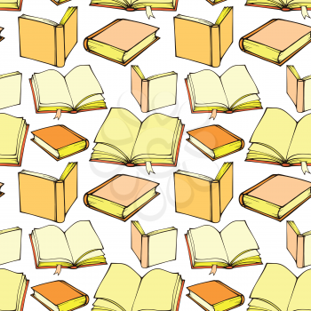 Seamless pattern with decorative books