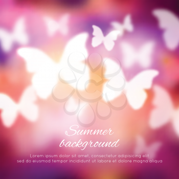 Abstract shining spring summer background with butterflies