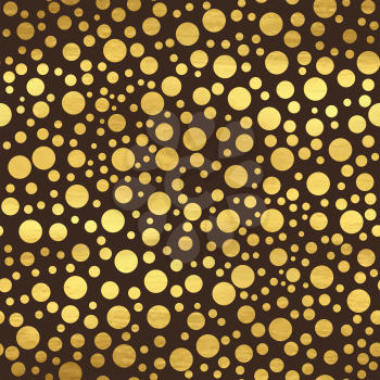 Seamless pattern with polka dot golden ornament