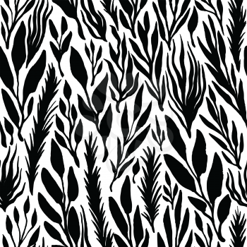 Floral seamless pattern with herbs and branches