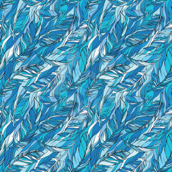 Seamless pattern with feathers