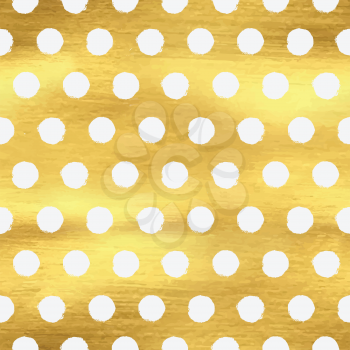 Geometric golden polka dot seamless pattern