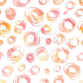 Seamless pattern with doodle watercolor ornament