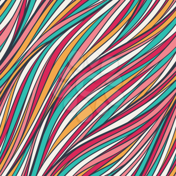 Abstract wavy lines seamless patterns set. Floral organic like vector illustration. Bright colorful seamlessly tiling background collection.