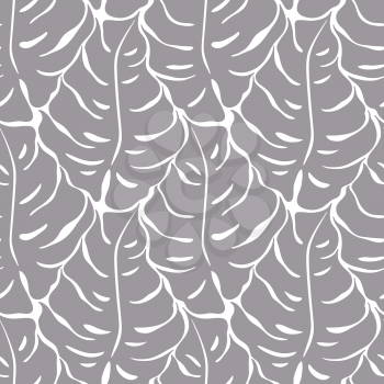 Seamless pattern with monstera leaves silhouettes. Trending tropical background. Vector illustration