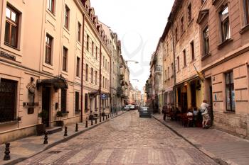 narrow street in the central part of Lvov