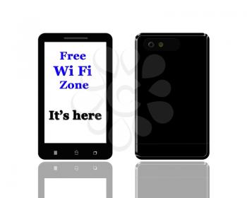 illustration of modern mobile phone isolated on the white background