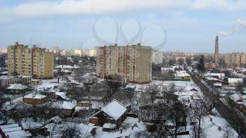 Panorama of winter city