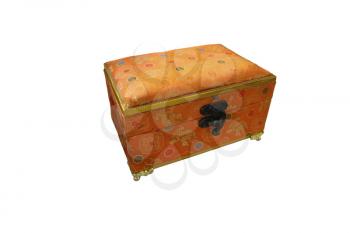Beautiful gold casket in a gift for a holiday