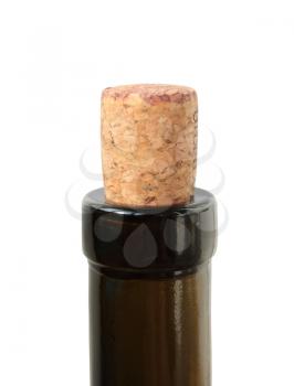 cork from corkwood in the bottle of wine