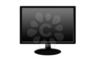 black new monitor with isolated on the white background