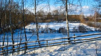 The image of beautiful winter rural landscape
