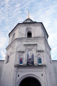 Architecture of tower in monastery in Novgorod-Severskiy