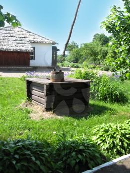 image of artesian well in Ukrainian village