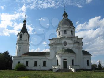Beautiful church on a background of the blue sky in Kozeletz town