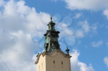 view to the church-top in Lvov city