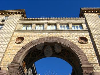 The image of beautiful arch on a background of the blue sky