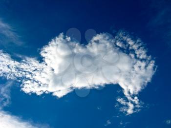 Beautiful white cloud in the form of Australia in the blue sky