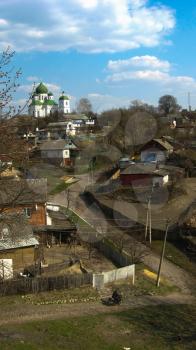 Beautiful panorama of the town of Novgorod-Seversky from above