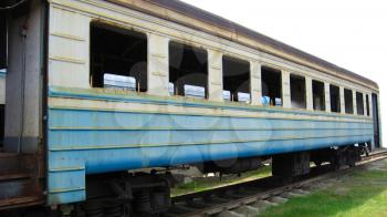 the image of lonely railway car without windows